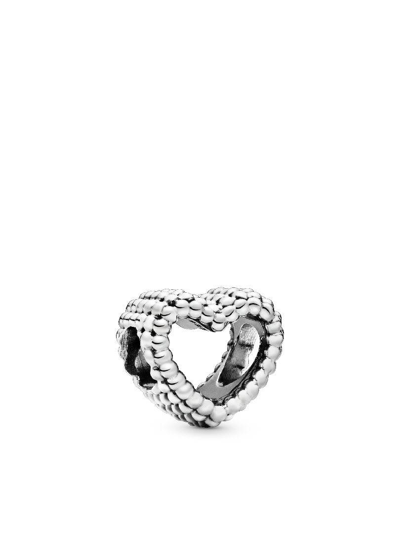 Beaded Open Heart Charm