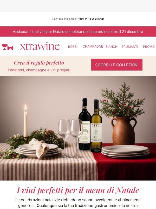 I vini giusti per i tuoi piatti natalizi in una selezione di gusto