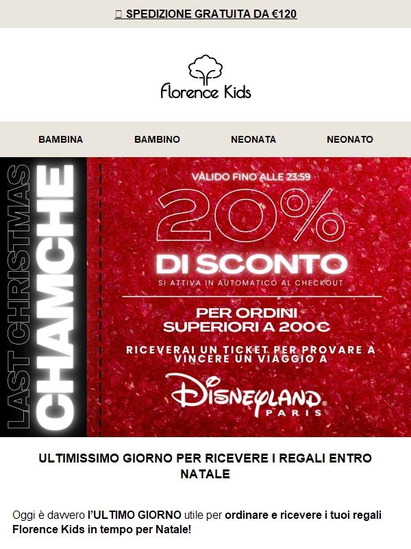 ✨ ULTIMO GIORNO: -20% ENTRO STASERA + TICKET DISNEYLAND