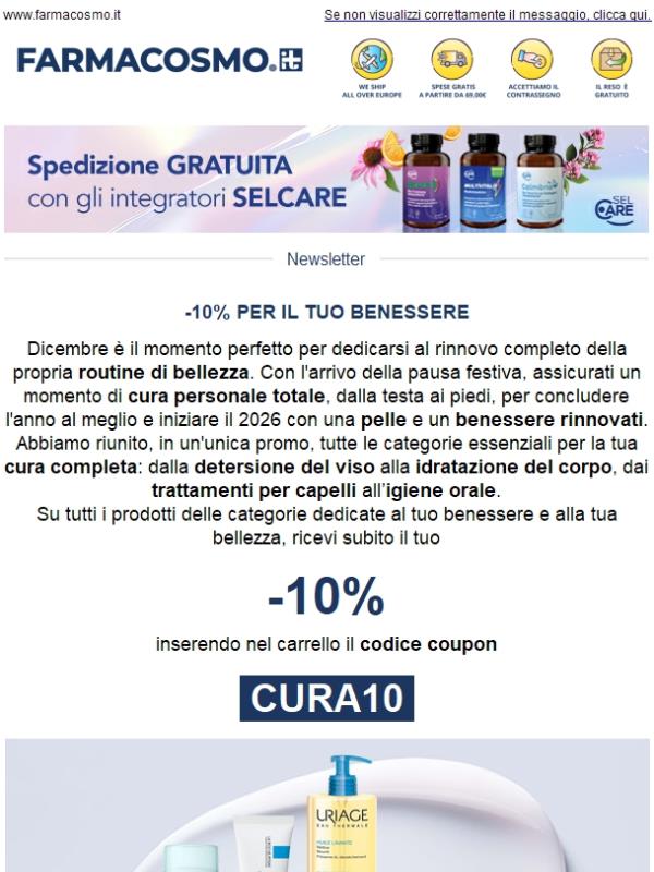 ✨ Trova la tua routine perfetta! -10% al checkout su bellezza e cura