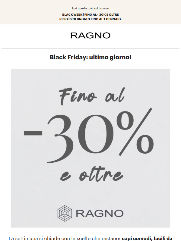 Ultimo giorno di Black Friday: chiudi in bellezza