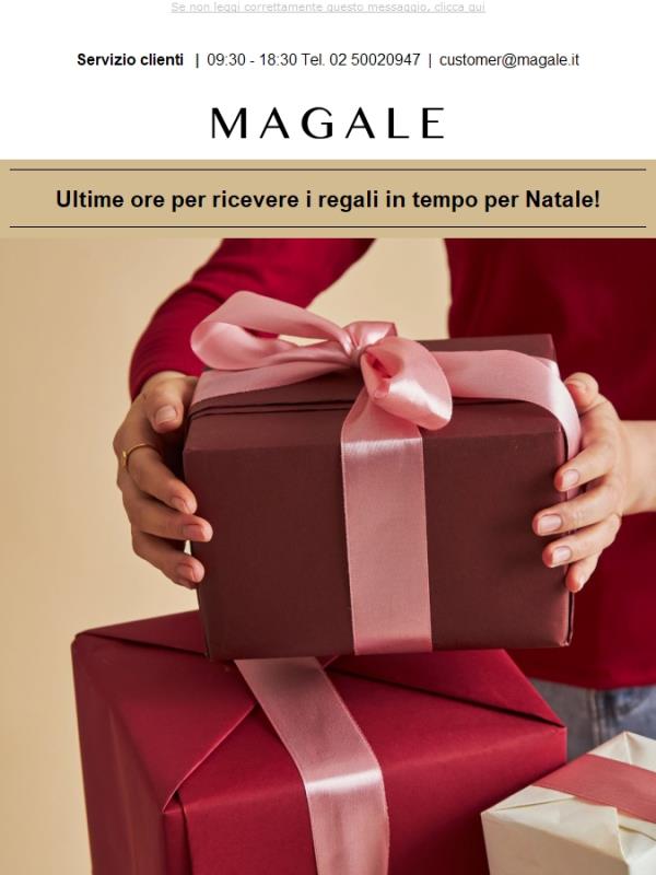Ultime ore ⏰ ricevi i regali in tempo per Natale✨ su Magale.it