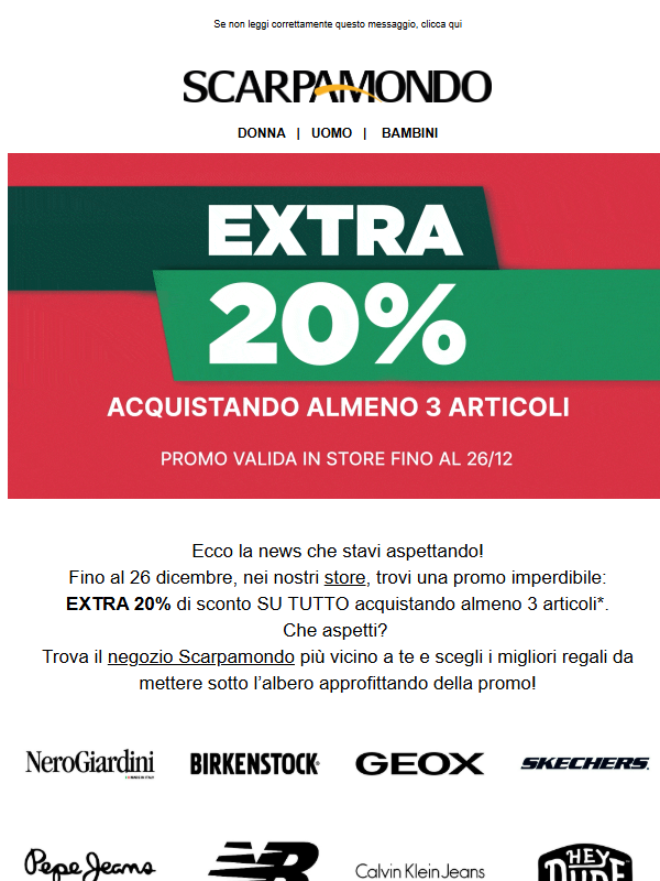 🎁 Extra 20% in store: ecco il regalo che aspettavi!
