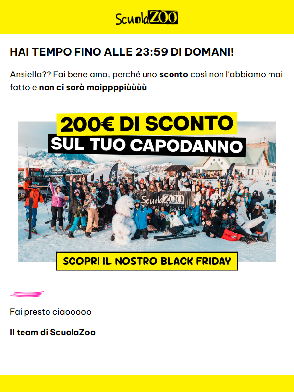 Ultime ore per avere 200€ di sconto!