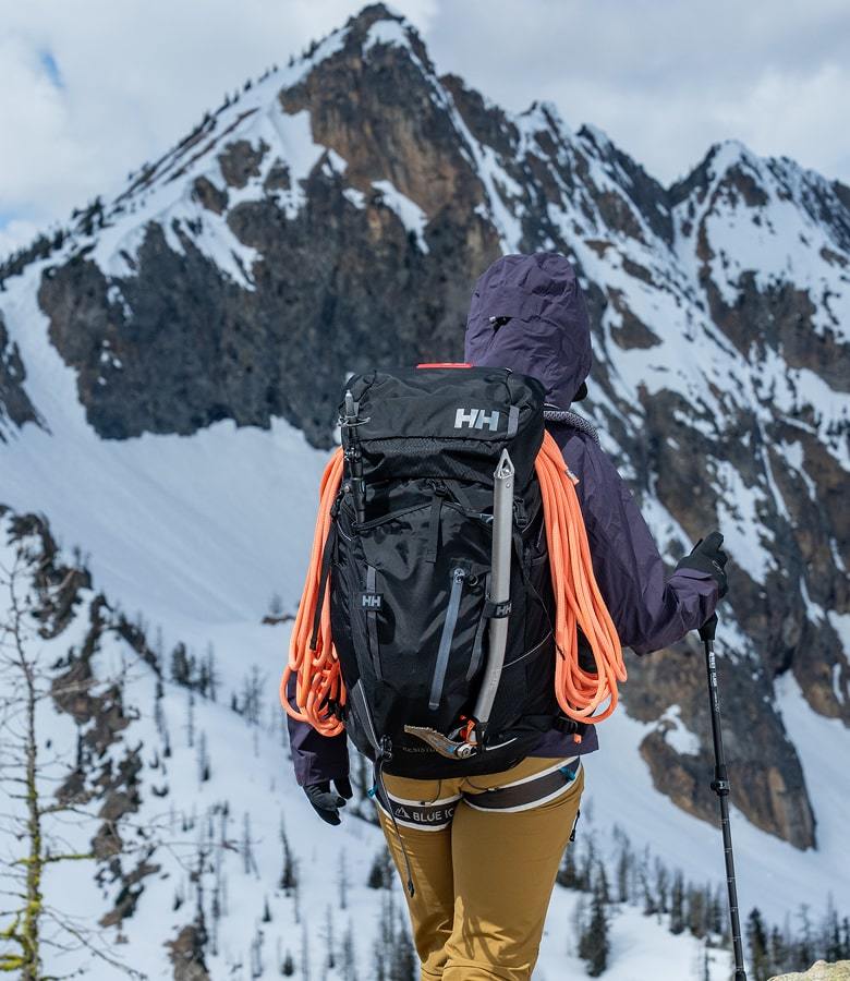 Woman with a Helly Hansen backpack