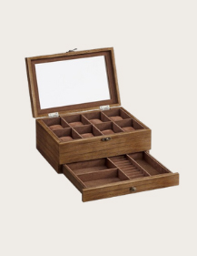 Scatola Porta Orologi Porta Gioielli Marrone