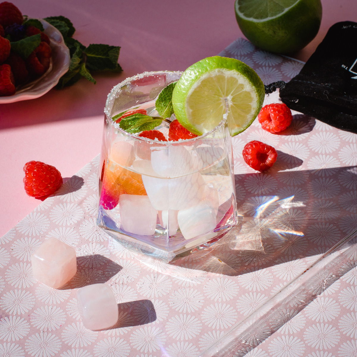 Image of Set di 6 Cubetti di Ghiaccio al Quarzo Rosa 