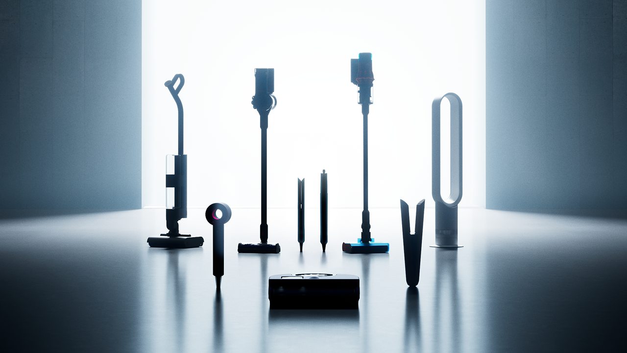 Un vaste choix de technologie Dyson en contre-jour.