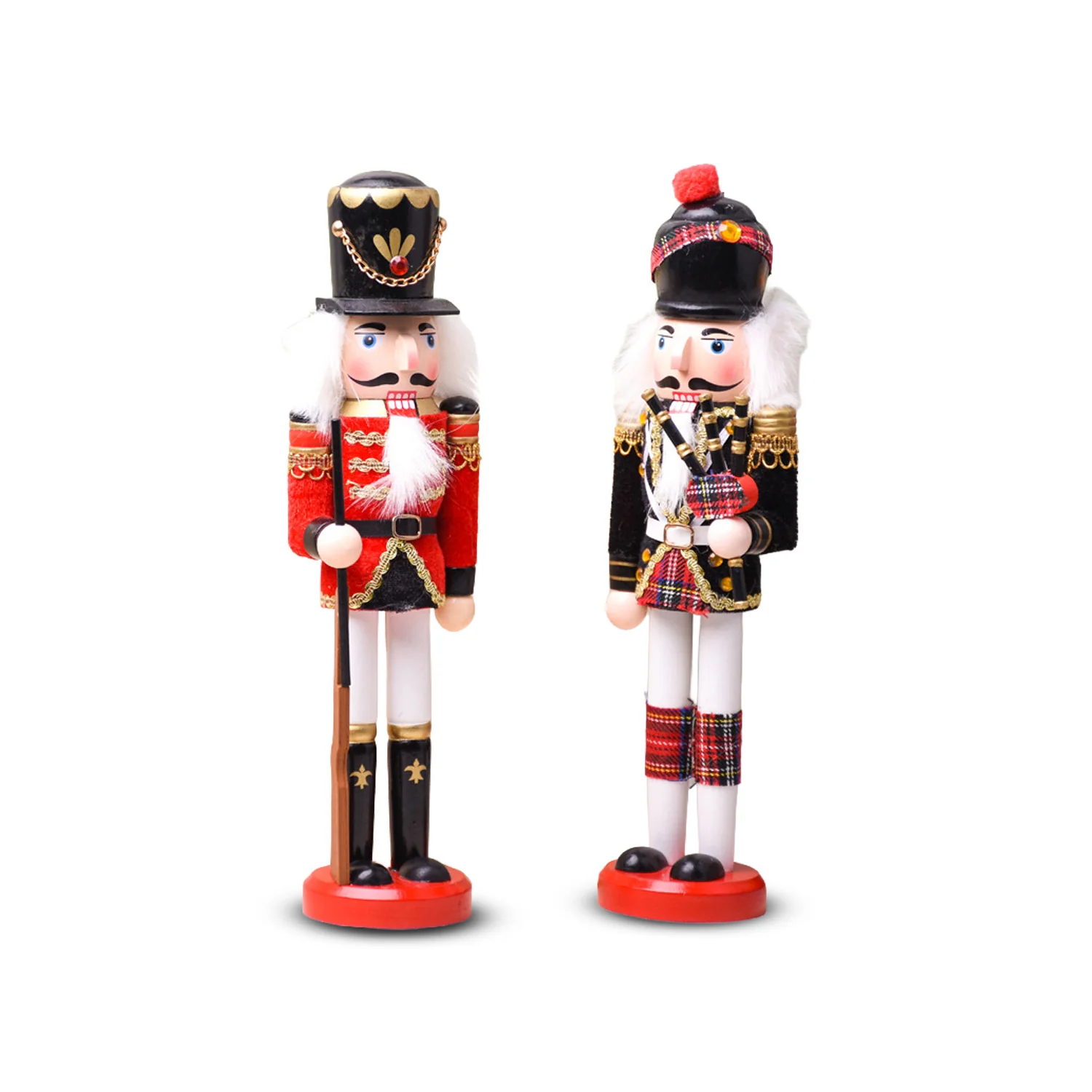 Image of Set 2 Schiaccianoci in Legno – Stile Inglese e Scozzese Dipinti a Mano