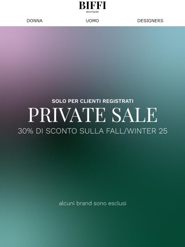 PRIVATE SALE | I migliori brand al 30% di sconto