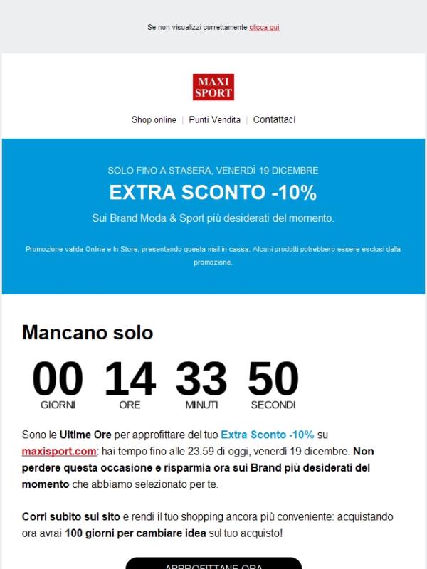 ⏳ ULTIME ORE: il tuo Extra Sconto termina stasera!