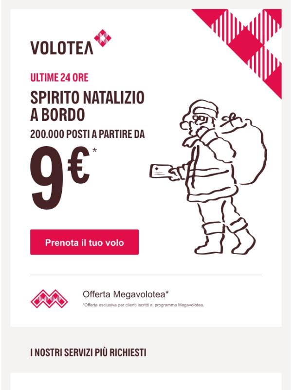 Vola da 9€: il viaggio che chiederai a Babbo Natale