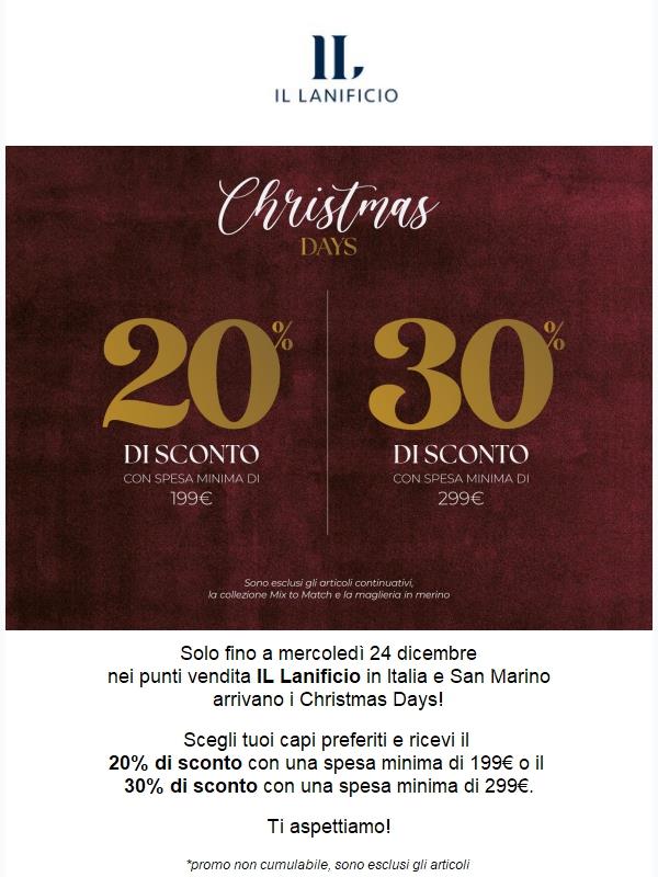 🎄XMAS DAYS | Fino al 30% di sconto