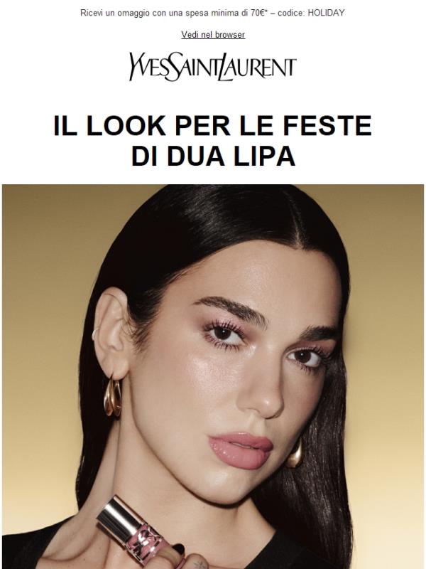 Scopri il make-up look di Dua Lipa per le feste