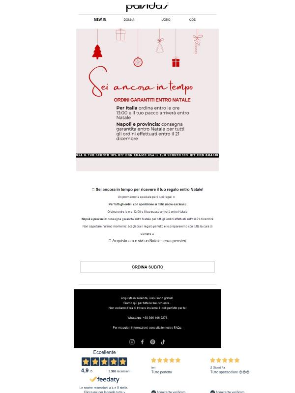 Sei ancora in tempo per ricevere il tuo regalo entro Natale!