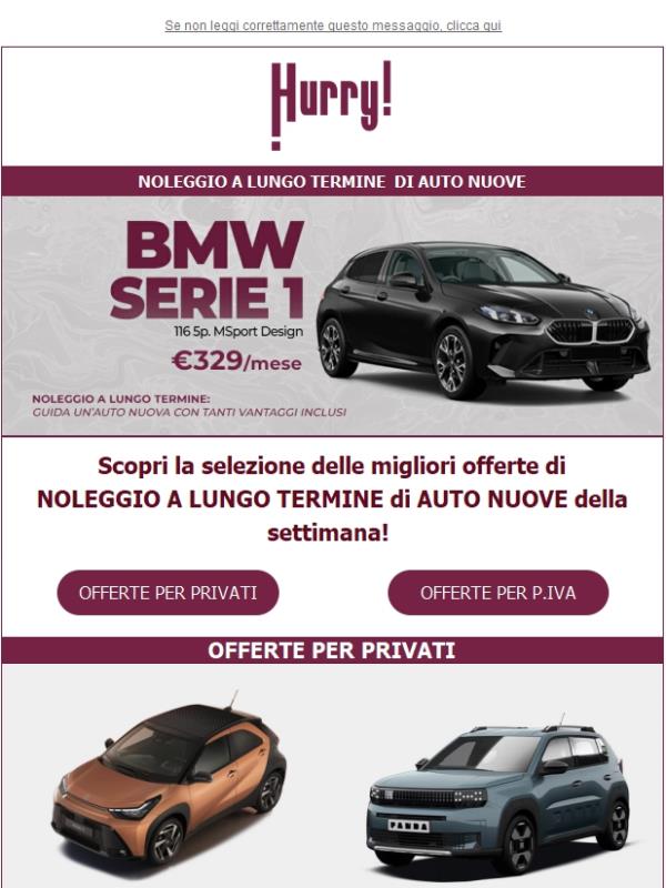 🚘HURRY! Noleggio | Le MIGLIORI OFFERTE della settimana 🚘 Scopri tutte le auto a noleggio a prezzi scontati!