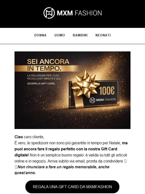 🎁Last minute? La Gift Card MXM ti salva🎄