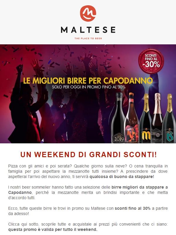 Sconti fino al 30% sulle tue birre per Capodanno!