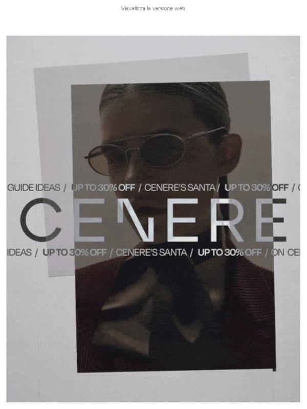 Cenere's Santa: il nostro regalo per te, fino al 30% di sconto