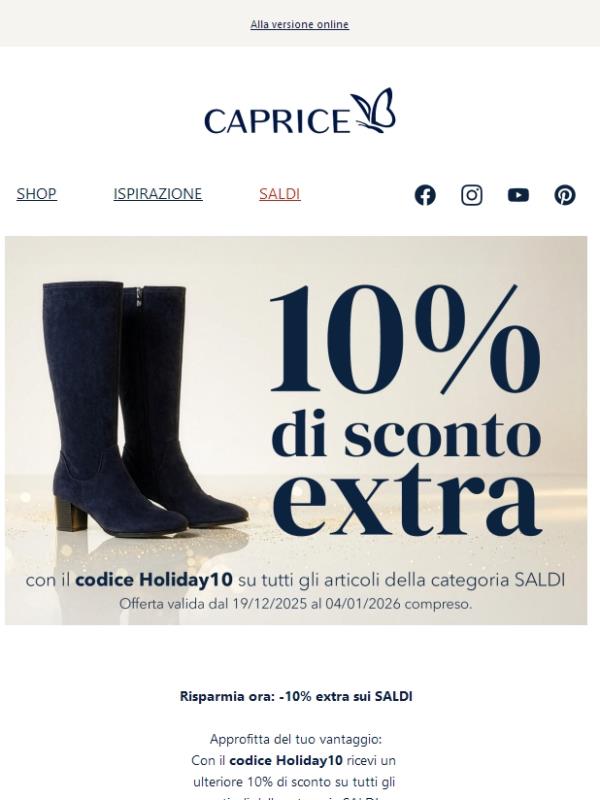 ✨ Esclusivo per te: -10% extra sui SALDI