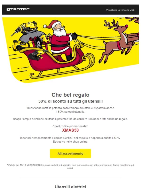 -50 % su tutti gli utensili