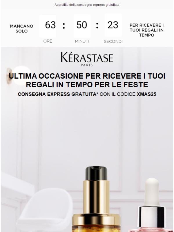 Ultima occasione per ricevere i tuoi regali in tempo per le feste