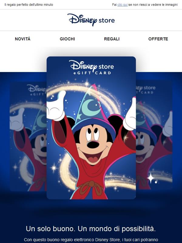 NOVITÀ! Buono regalo elettronico Disney Store 🎟️