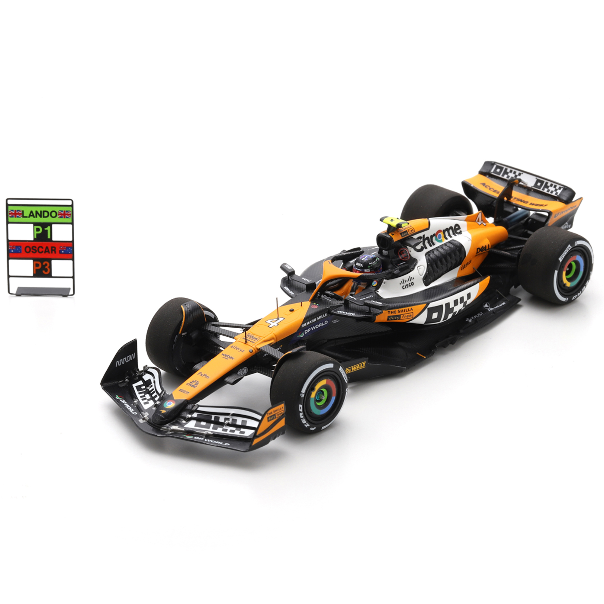 McLaren F1 Team MCL38 No.4 Lando Norris Singapore GP 2024 Vincitori 1:43 Modello