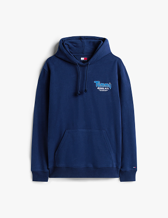 Felpa in spugna con cappuccio e logo