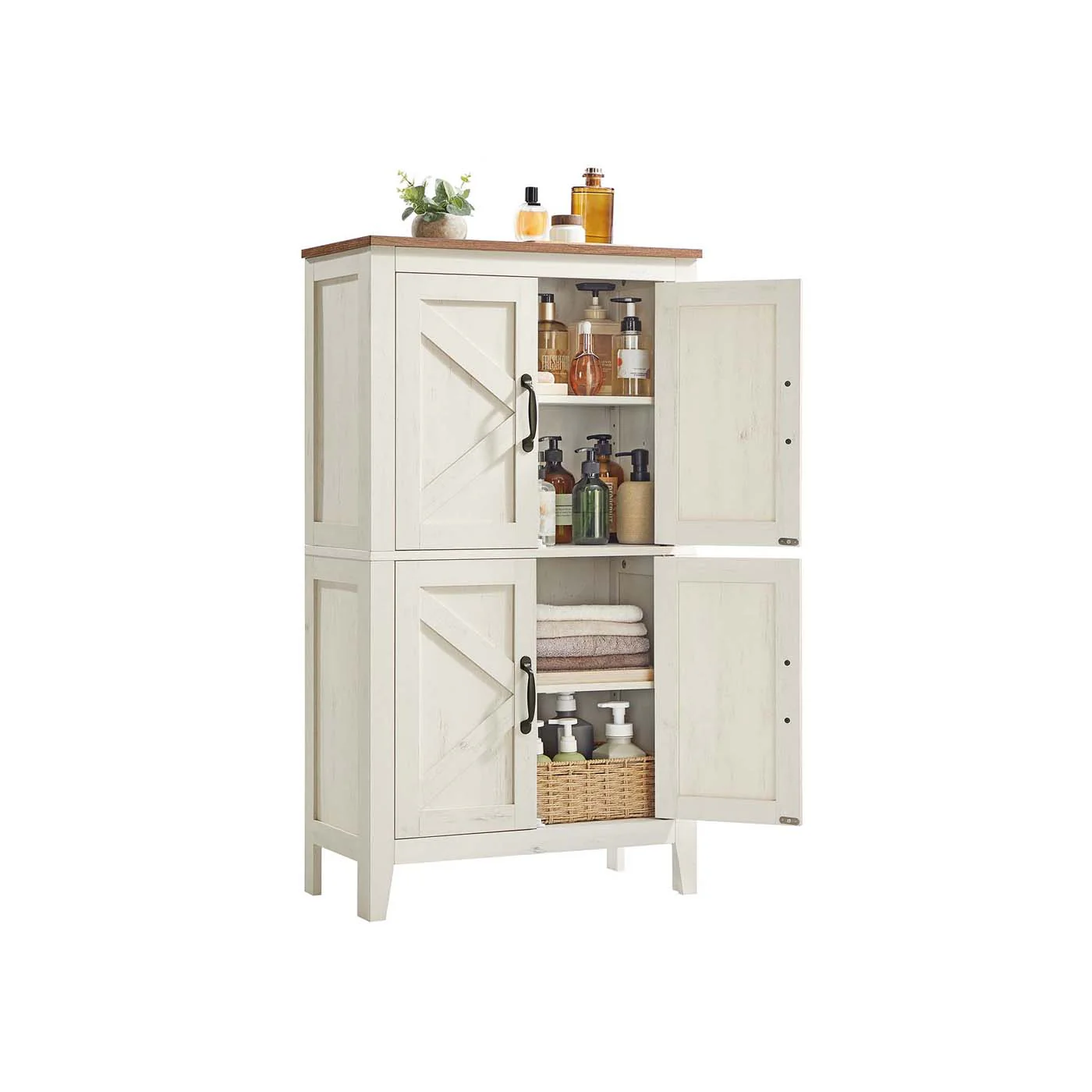 Image of Mobile farmhouse con ante fienile e ripiani regolabili