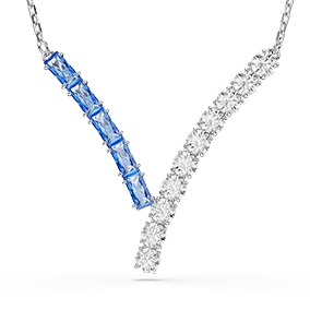 Pendente Matrix, Taglio misto, Blu, Placcato rodio