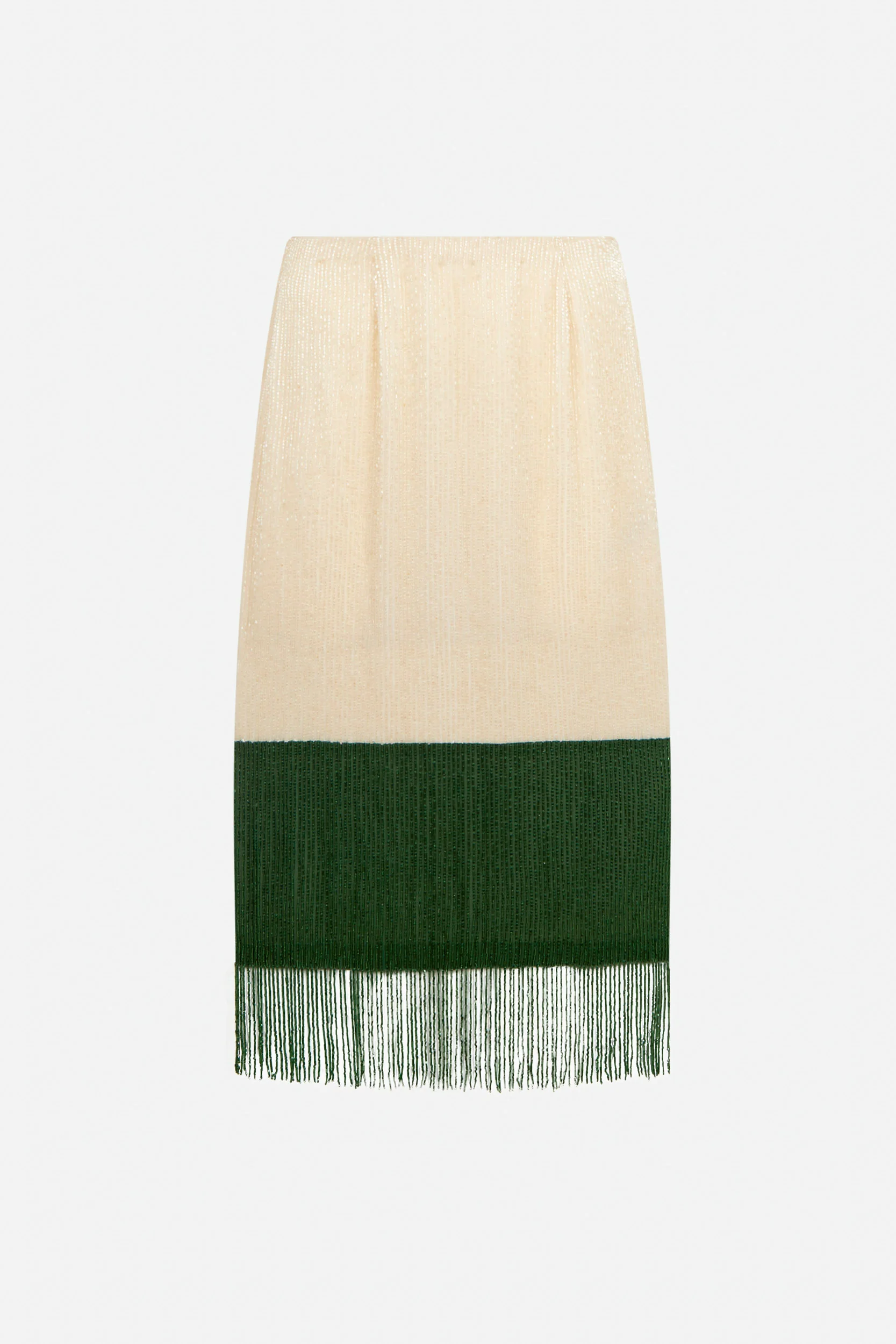 Image of Elisabetta Franchi Gonna Midi Bianca e Verde