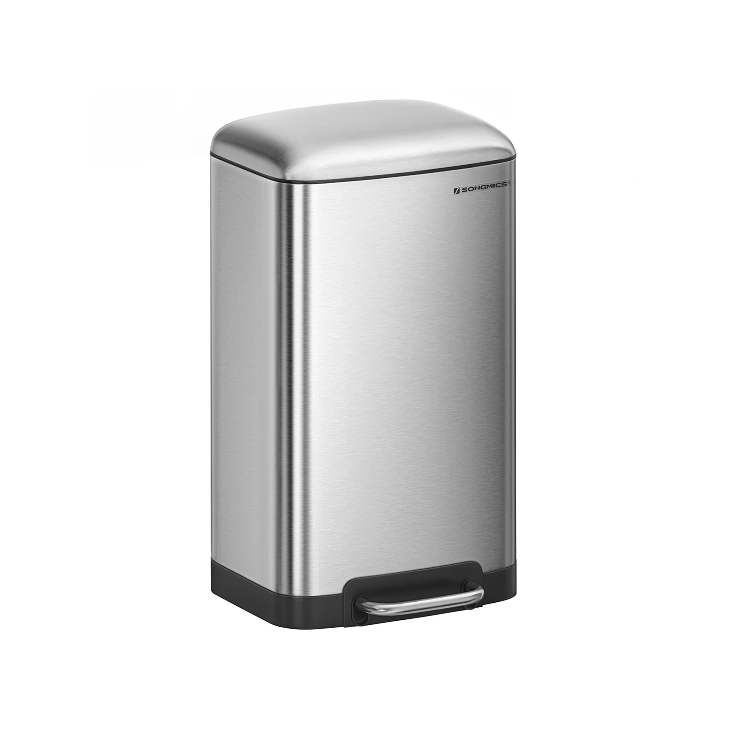 Image of Pattumiera da Cucina in Acciaio con Pedale Coperchio e Secchio Interno