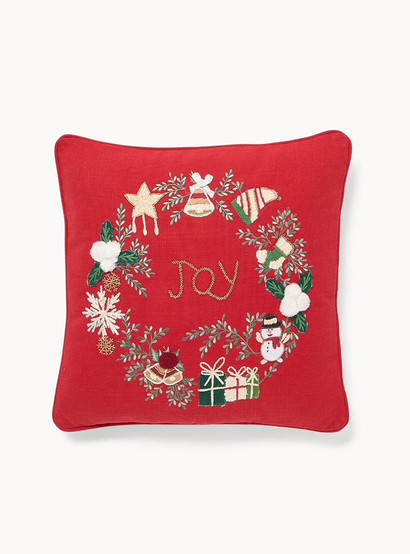 Cuscino 45x45 ricamo ghirlanda