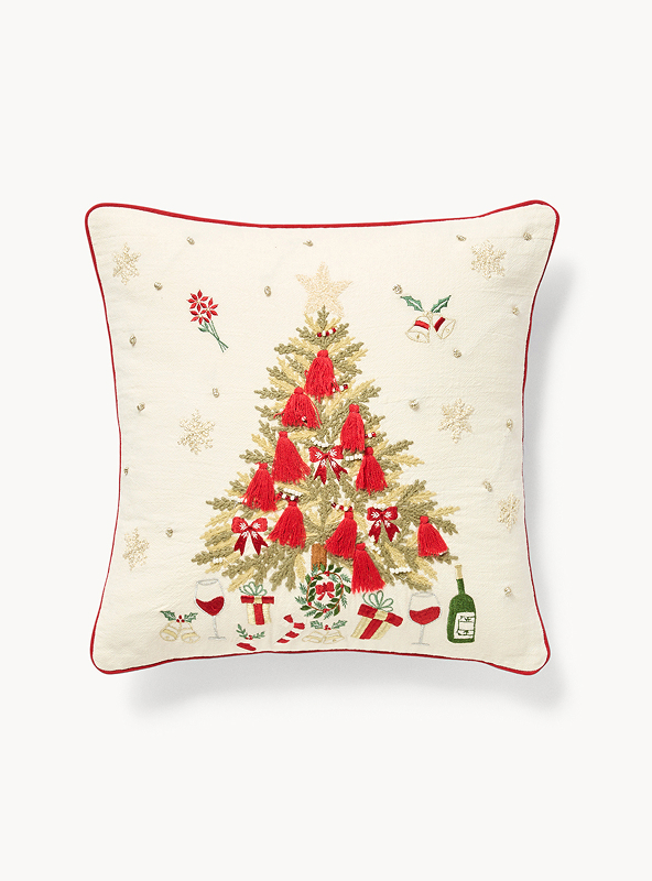 Cuscino 45x45 ricamo albero di Natale