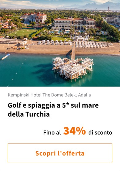 Golf e spiaggia a 5* sul mare della Turchia