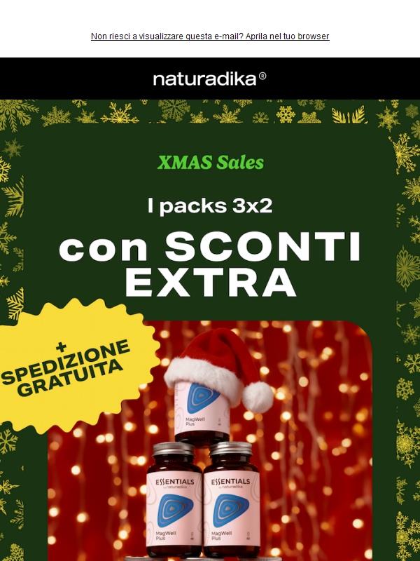 🎅 Fino al 45% di risparmio sui tuoi pack