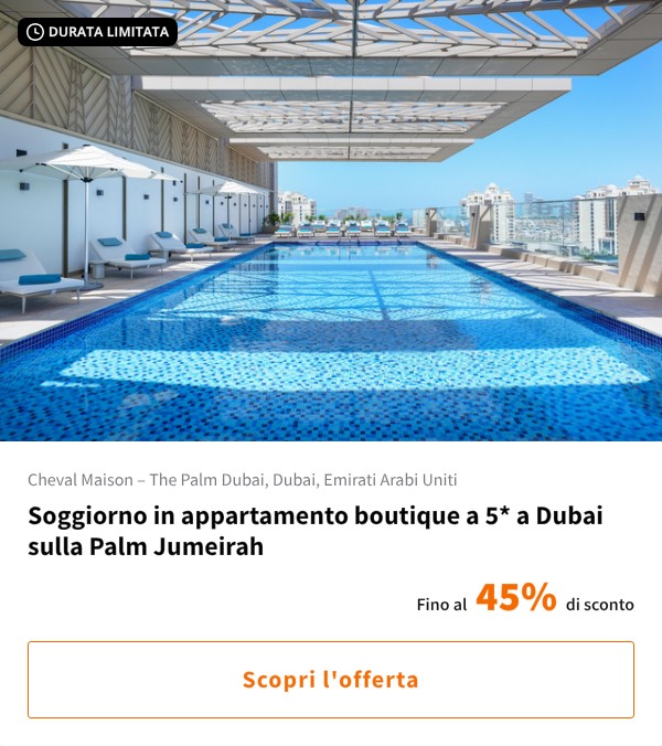 Soggiorno in appartamento boutique a 5* a Dubai sulla Palm Jumeirah