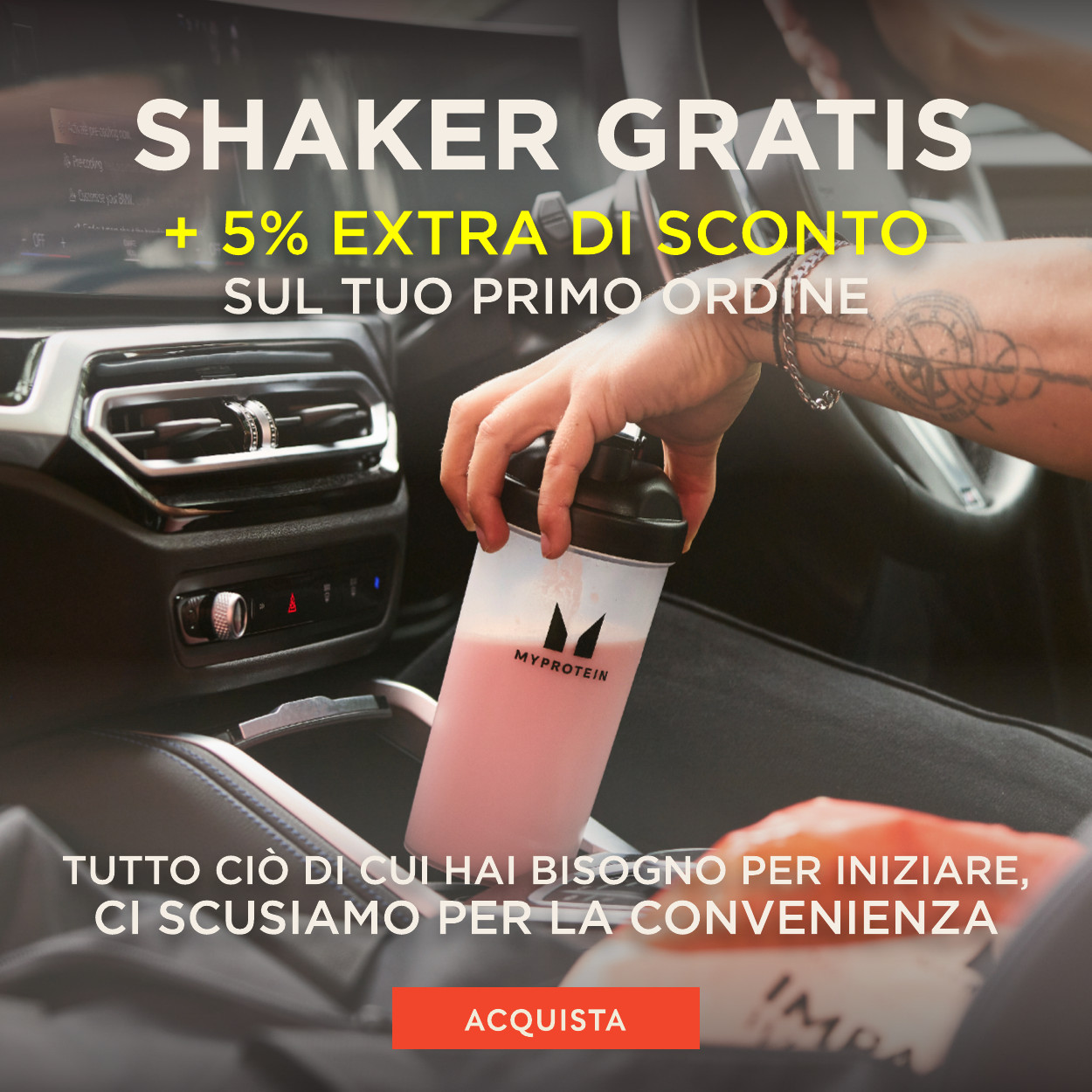 5% extra + shaker gratis