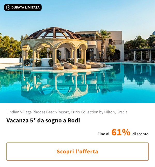 Vacanza 5* da sogno a Rodi