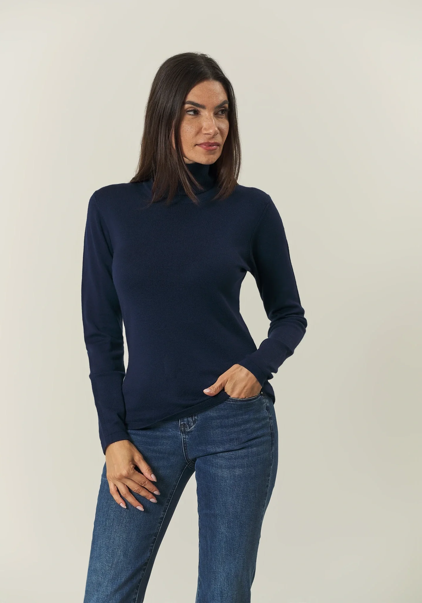 Image of Dolcevita blu lana merinos Lana Gatto