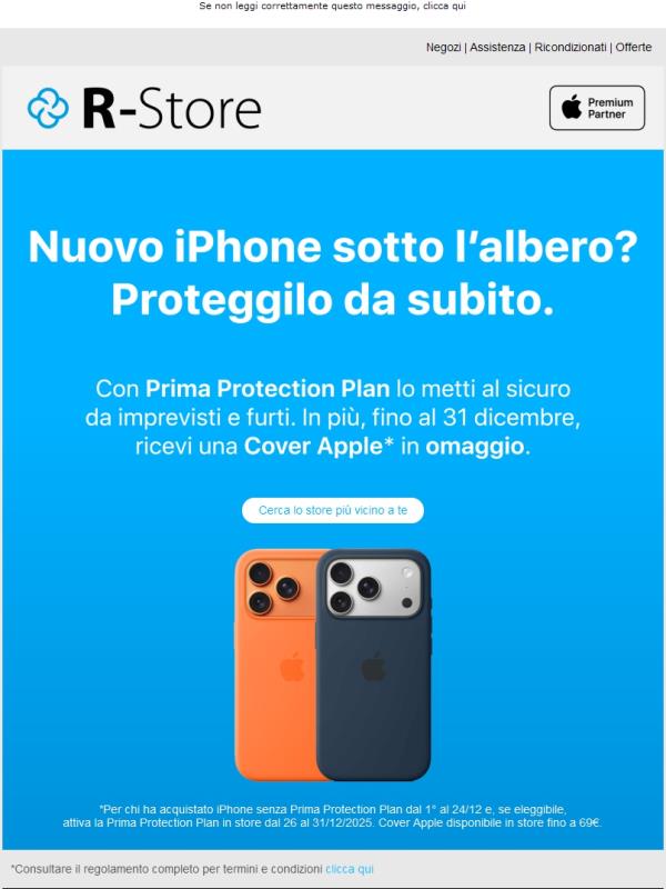 Hai un nuovo iPhone? Attiva la protezione dagli imprevisti e ricevi una Cover Apple in regalo 🎁