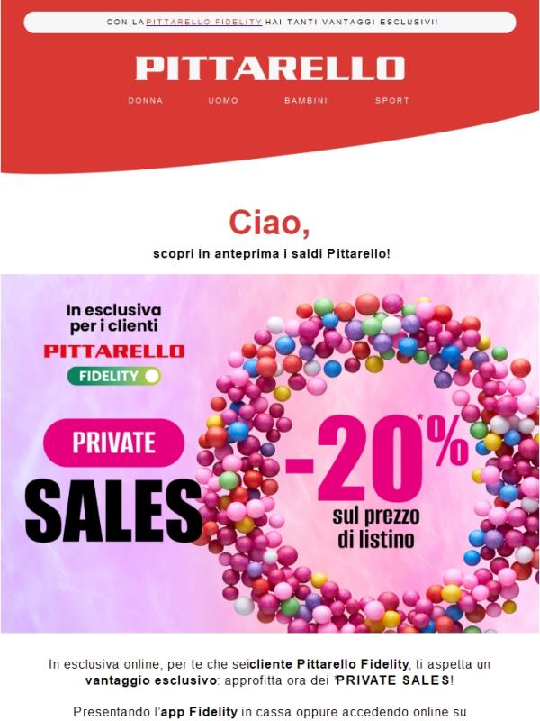 Private Sales 🍭 -20% sui prodotti a prezzo pieno!