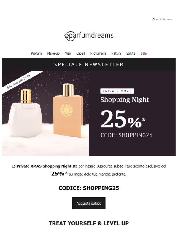 Private XMAS Shopping Night: 25% SOLO con la newsletter ✨