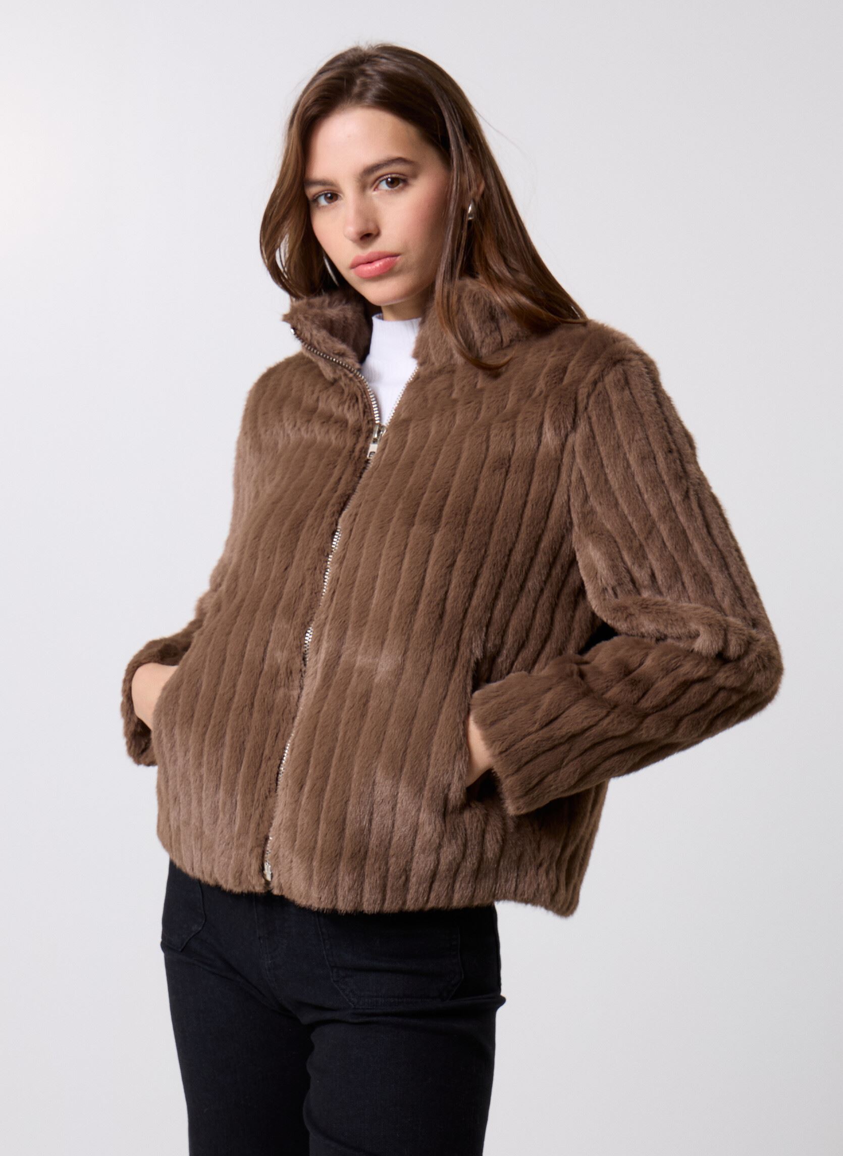 ARTLOVE Giacche in pile Evangelina 78953 donna marrone