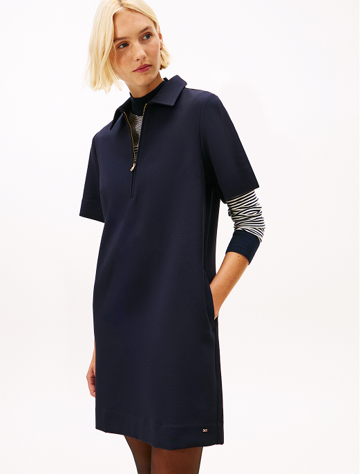 Abito relaxed fit con mezza zip