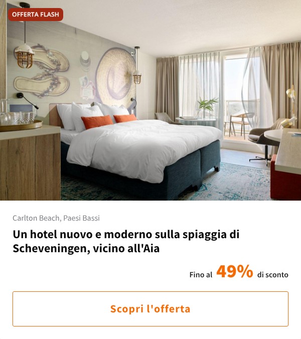 Un hotel nuovo e moderno sulla spiaggia di Scheveningen, vicino all'Aia