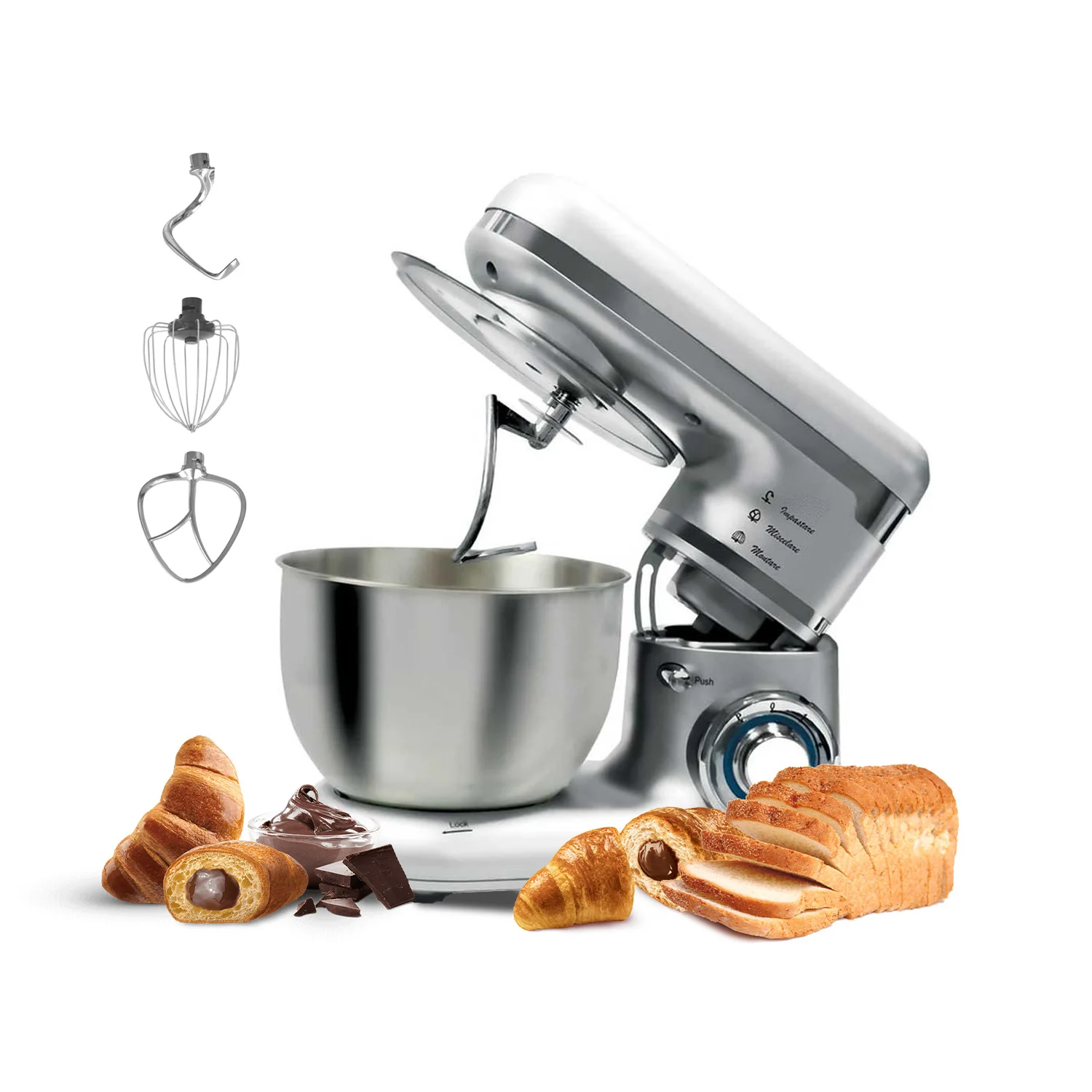 Image of Impastatrice 1000W con Ciotola 4,5L in Acciaio