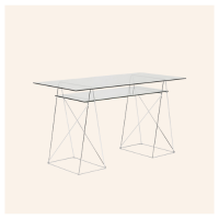 Tavolo Polar Cromato 8 Mm Vetro Temperato