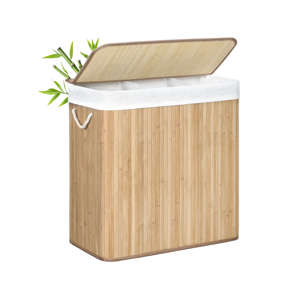 Image of Cesto portabiancheria pieghevole con scomparti separati